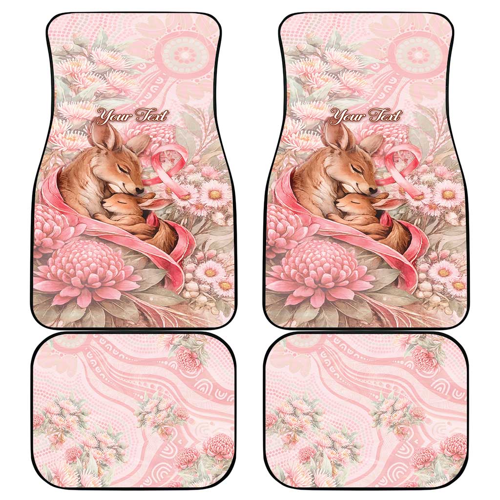 Personalised Breast Cancer Awareness Car Mats Mother Kangaroo And Ribbon Hope