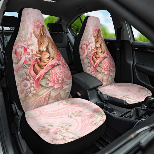 Breast Cancer Awareness Car Seat Cover Mother Kangaroo And Ribbon Hope