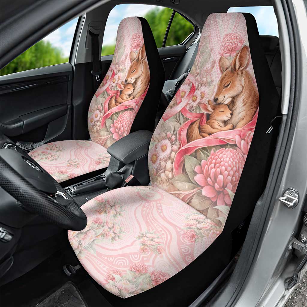 Breast Cancer Awareness Car Seat Cover Mother Kangaroo And Ribbon Hope
