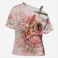 Personalised Breast Cancer Awareness Cross Shoulder Shirt Mother Kangaroo And Ribbon Hope