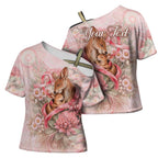 Personalised Breast Cancer Awareness Cross Shoulder Shirt Mother Kangaroo And Ribbon Hope