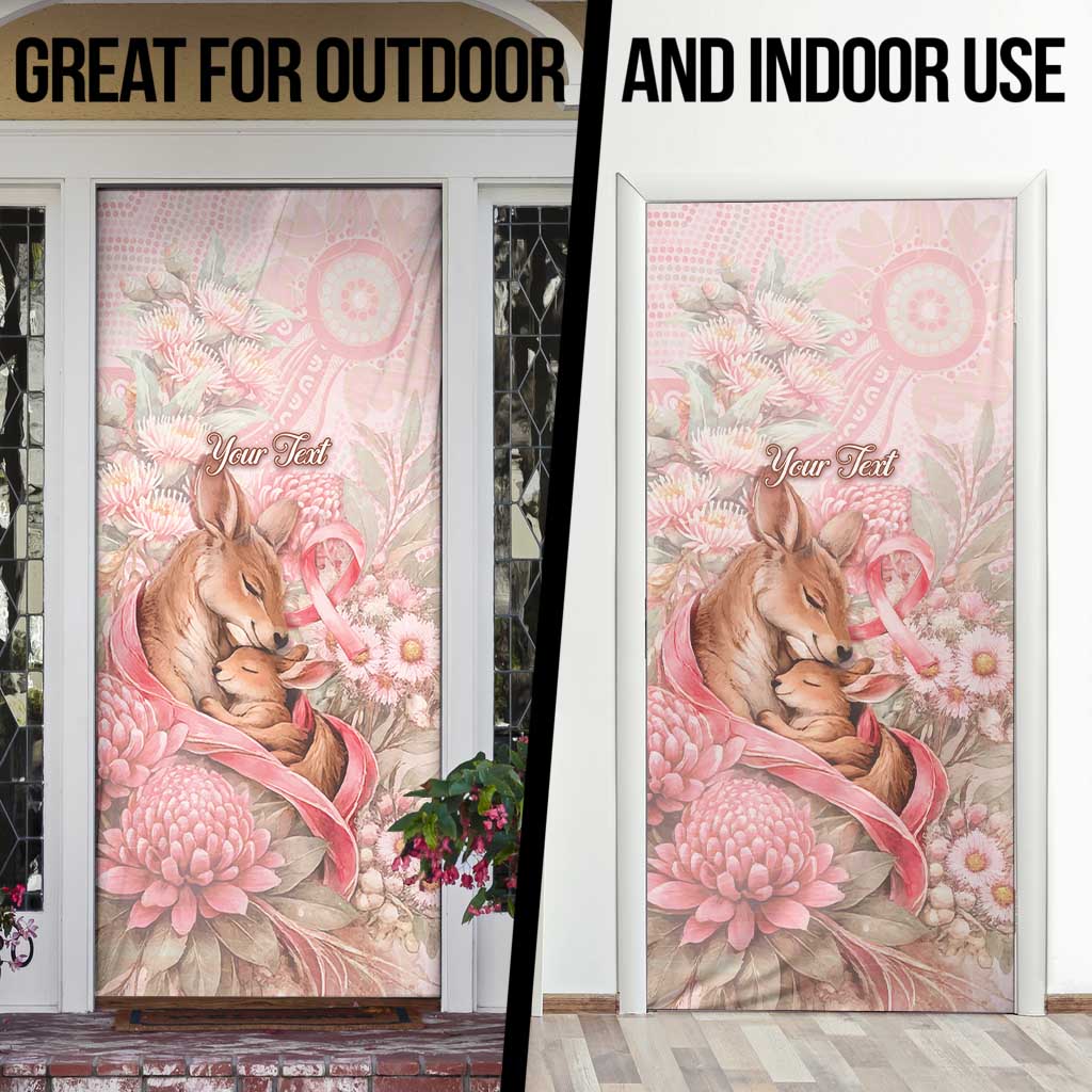Personalised Breast Cancer Awareness Door Cover Mother Kangaroo And Ribbon Hope