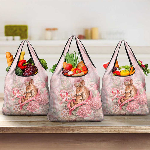 Breast Cancer Awareness Grocery Bag Mother Kangaroo And Ribbon Hope