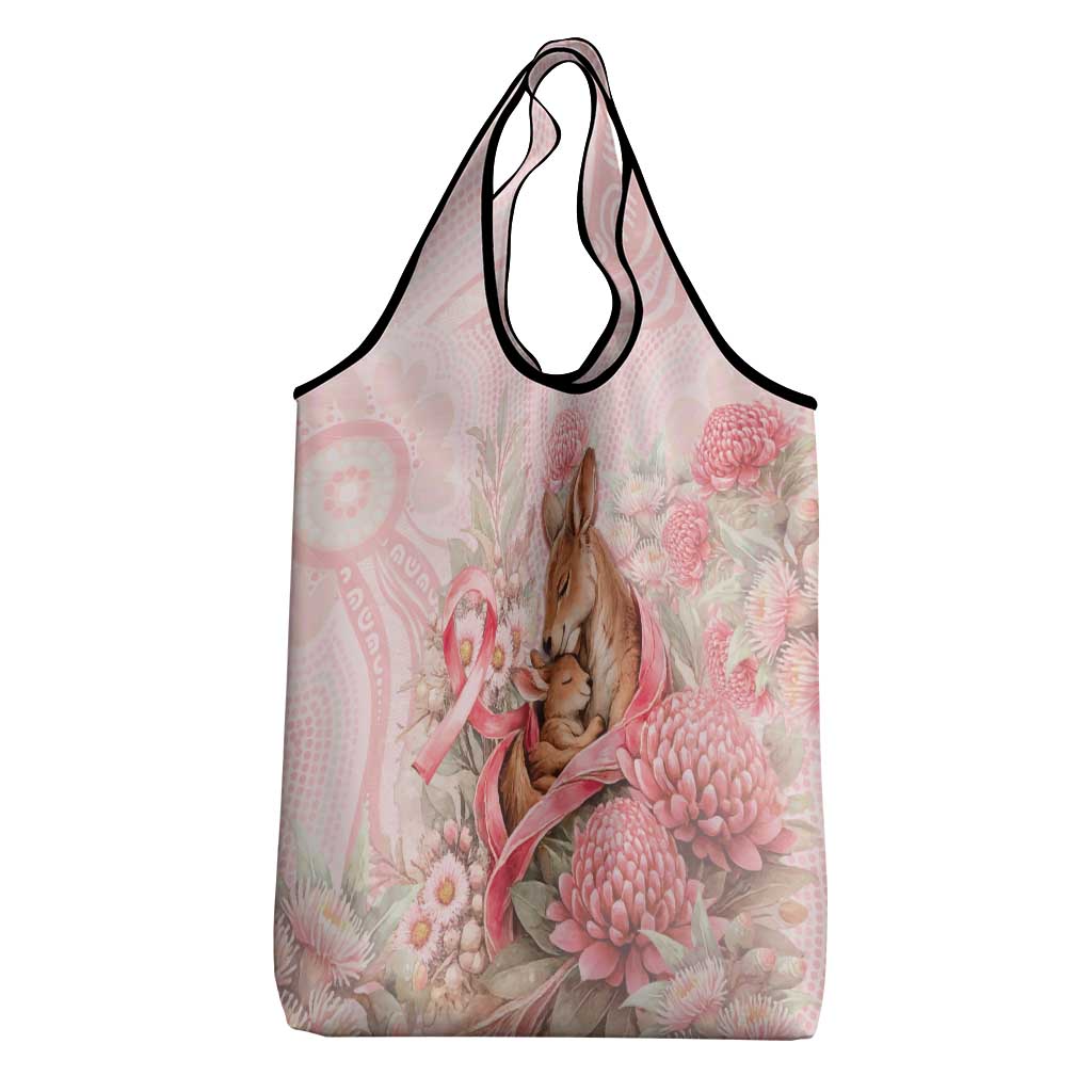Breast Cancer Awareness Grocery Bag Mother Kangaroo And Ribbon Hope