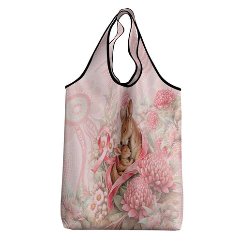 Breast Cancer Awareness Grocery Bag Mother Kangaroo And Ribbon Hope