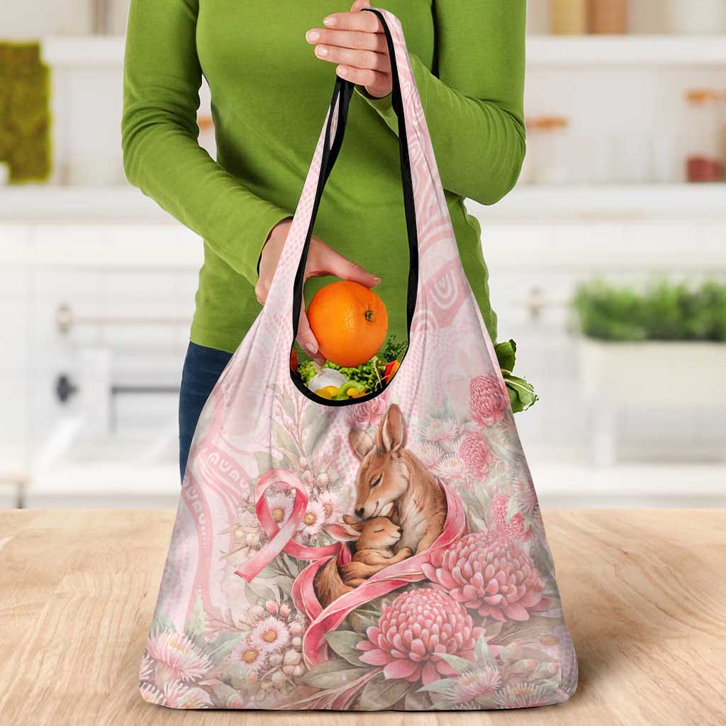 Breast Cancer Awareness Grocery Bag Mother Kangaroo And Ribbon Hope
