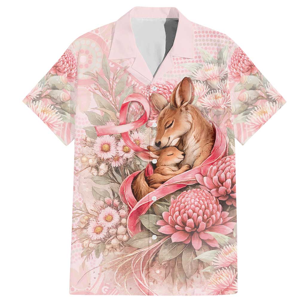 Personalised Breast Cancer Awareness Hawaiian Shirt Mother Kangaroo And Ribbon Hope
