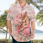 Personalised Breast Cancer Awareness Hawaiian Shirt Mother Kangaroo And Ribbon Hope