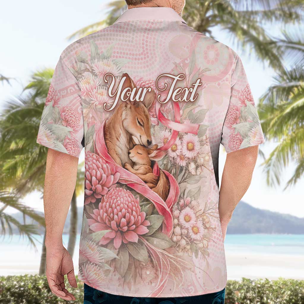 Personalised Breast Cancer Awareness Hawaiian Shirt Mother Kangaroo And Ribbon Hope