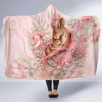 Breast Cancer Awareness Hooded Blanket Mother Kangaroo And Ribbon Hope