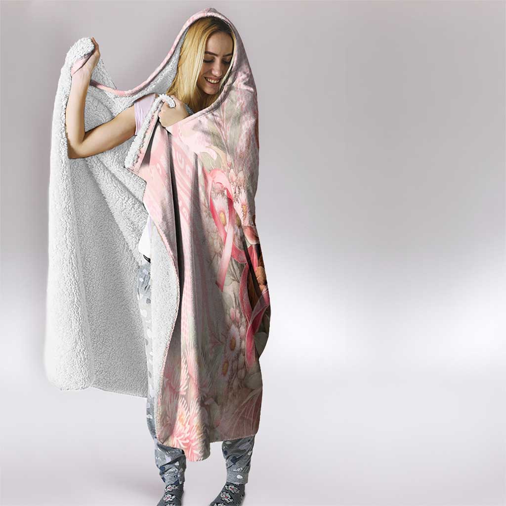 Breast Cancer Awareness Hooded Blanket Mother Kangaroo And Ribbon Hope