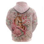 Personalised Breast Cancer Awareness Hoodie Mother Kangaroo And Ribbon Hope