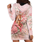 Personalised Breast Cancer Awareness Hoodie Dress Mother Kangaroo And Ribbon Hope