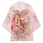 Personalised Breast Cancer Awareness Kimono Mother Kangaroo And Ribbon Hope