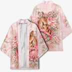 Personalised Breast Cancer Awareness Kimono Mother Kangaroo And Ribbon Hope
