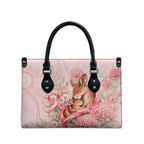 Breast Cancer Awareness Leather Bag Mother Kangaroo And Ribbon Hope