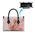 Breast Cancer Awareness Leather Bag Mother Kangaroo And Ribbon Hope