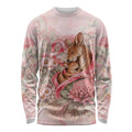Personalised Breast Cancer Awareness Long Sleeve Shirt Mother Kangaroo And Ribbon Hope