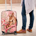Breast Cancer Awareness Luggage Cover Mother Kangaroo And Ribbon Hope