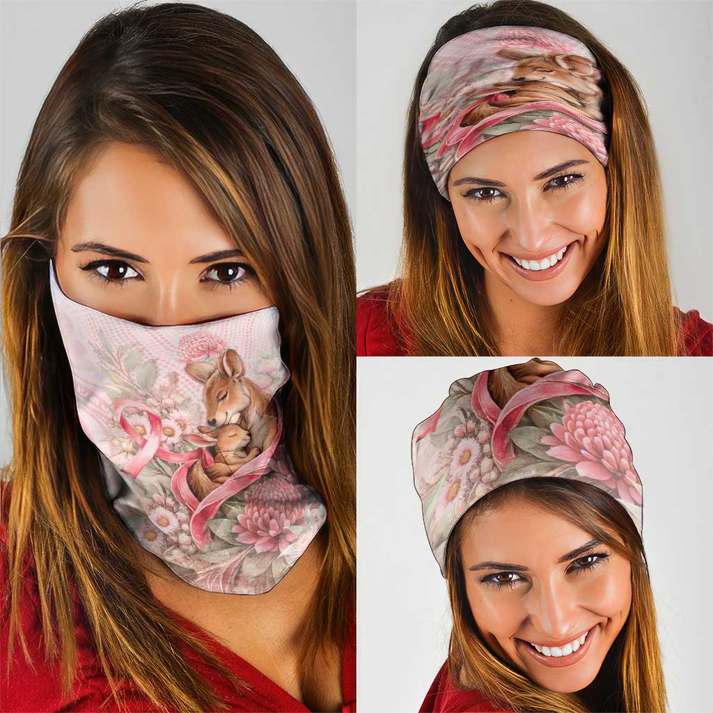 Breast Cancer Awareness Neck Gaiter Mother Kangaroo And Ribbon Hope