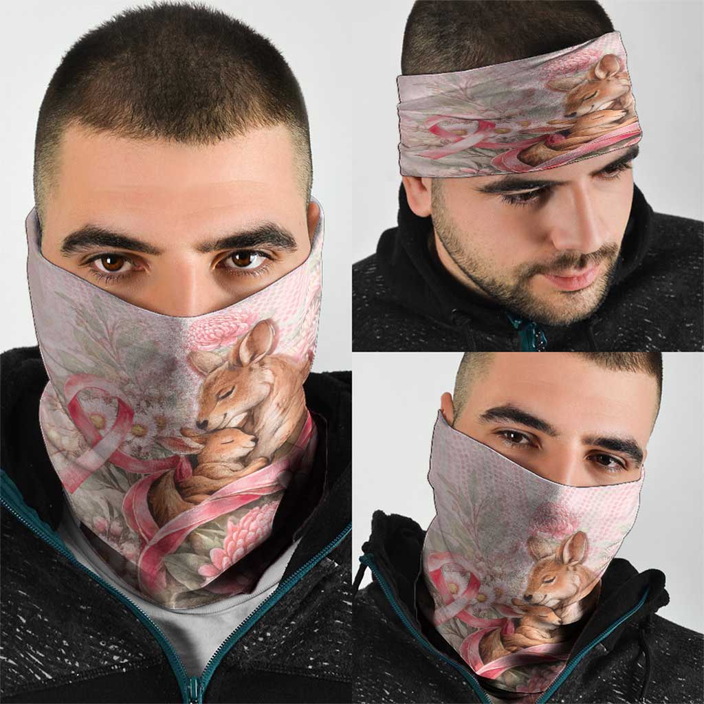 Breast Cancer Awareness Neck Gaiter Mother Kangaroo And Ribbon Hope