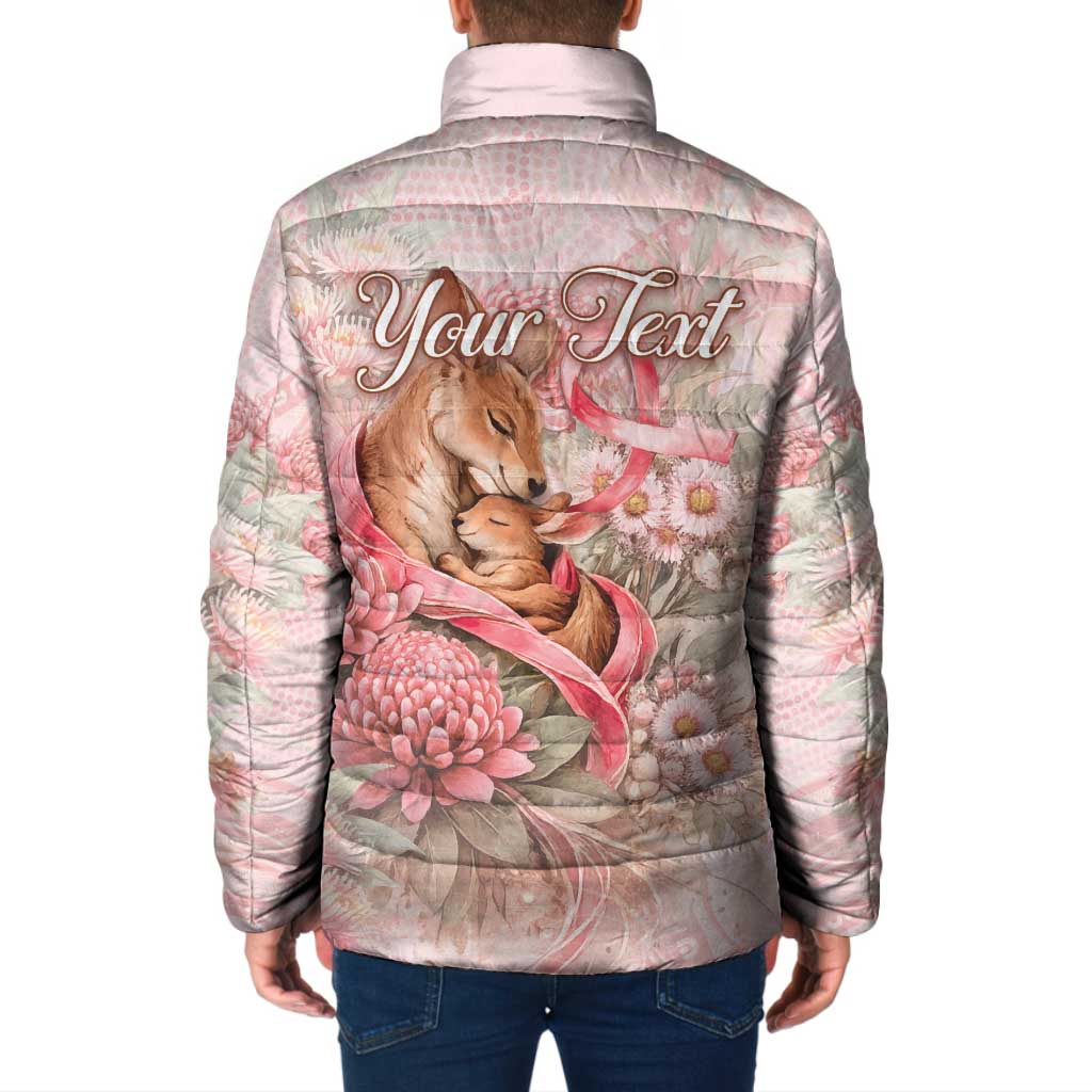 Personalised Breast Cancer Awareness Padded Jacket Mother Kangaroo And Ribbon Hope
