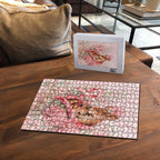 Breast Cancer Awareness Puzzle Mother Kangaroo And Ribbon Hope