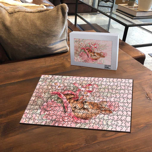 Breast Cancer Awareness Puzzle Mother Kangaroo And Ribbon Hope