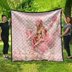Breast Cancer Awareness Quilt Mother Kangaroo And Ribbon Hope