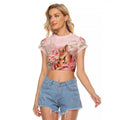 Personalised Breast Cancer Awareness Raglan Cropped T Shirt Mother Kangaroo And Ribbon Hope