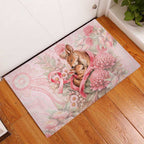 Breast Cancer Awareness Rubber Doormat Mother Kangaroo And Ribbon Hope