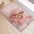 Breast Cancer Awareness Rubber Doormat Mother Kangaroo And Ribbon Hope