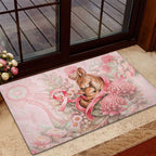 Breast Cancer Awareness Rubber Doormat Mother Kangaroo And Ribbon Hope