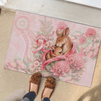 Breast Cancer Awareness Rubber Doormat Mother Kangaroo And Ribbon Hope