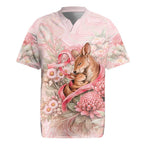 Personalised Breast Cancer Awareness Rugby Jersey Mother Kangaroo And Ribbon Hope