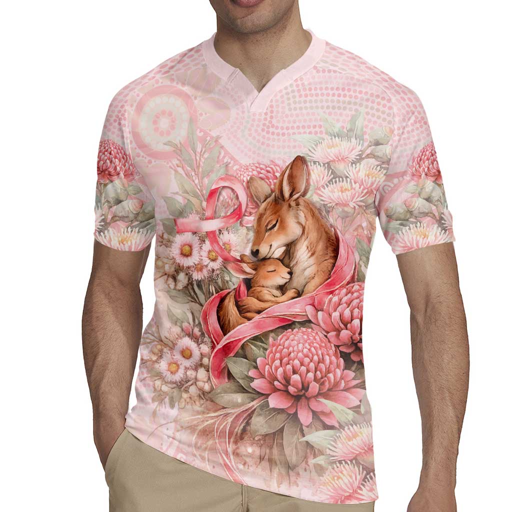 Personalised Breast Cancer Awareness Rugby Jersey Mother Kangaroo And Ribbon Hope