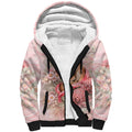 Personalised Breast Cancer Awareness Sherpa Hoodie Mother Kangaroo And Ribbon Hope