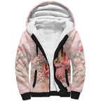 Personalised Breast Cancer Awareness Sherpa Hoodie Mother Kangaroo And Ribbon Hope