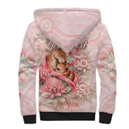 Personalised Breast Cancer Awareness Sherpa Hoodie Mother Kangaroo And Ribbon Hope