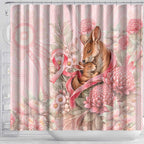 Breast Cancer Awareness Shower Curtain Mother Kangaroo And Ribbon Hope