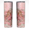 Personalised Breast Cancer Awareness Skinny Tumbler Mother Kangaroo And Ribbon Hope