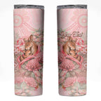 Personalised Breast Cancer Awareness Skinny Tumbler Mother Kangaroo And Ribbon Hope