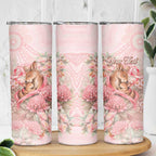 Personalised Breast Cancer Awareness Skinny Tumbler Mother Kangaroo And Ribbon Hope