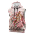 Personalised Breast Cancer Awareness Sleeveless Hoodie Mother Kangaroo And Ribbon Hope