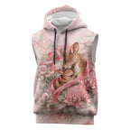 Personalised Breast Cancer Awareness Sleeveless Hoodie Mother Kangaroo And Ribbon Hope