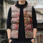 Personalised Breast Cancer Awareness Sleeveless Puffer Jacket Mother Kangaroo And Ribbon Hope