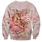 Personalised Breast Cancer Awareness Sweatshirt Mother Kangaroo And Ribbon Hope