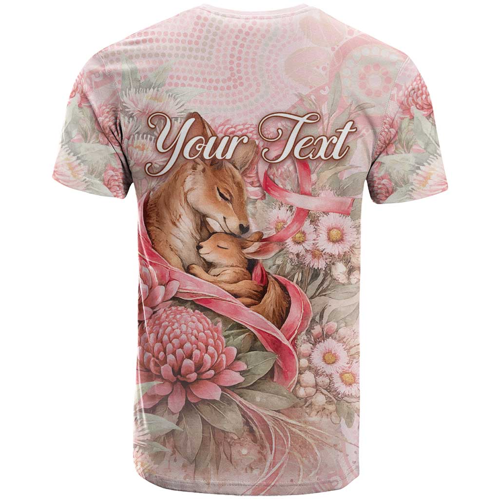 Personalised Breast Cancer Awareness T Shirt Mother Kangaroo And Ribbon Hope