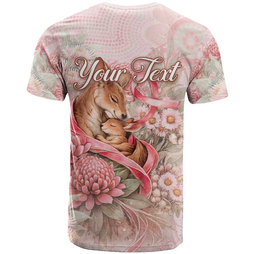 Personalised Breast Cancer Awareness T Shirt Mother Kangaroo And Ribbon Hope