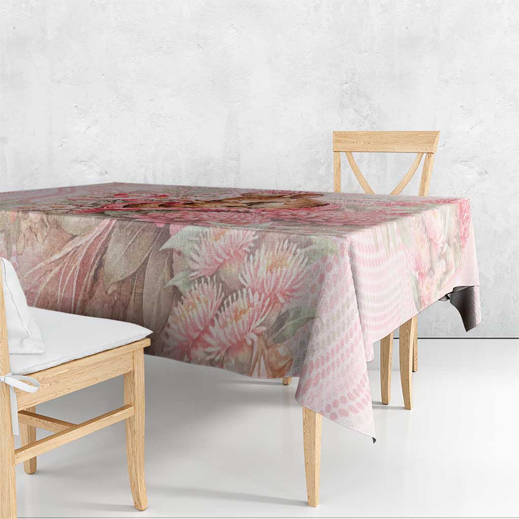 Breast Cancer Awareness Tablecloth Mother Kangaroo And Ribbon Hope